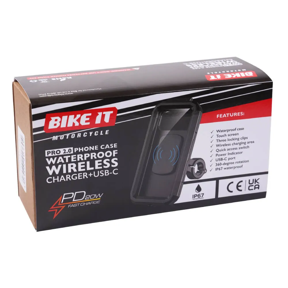 Bike It Pro 2.0 Phone Case - Waterproof Wireless Charger   USB-C