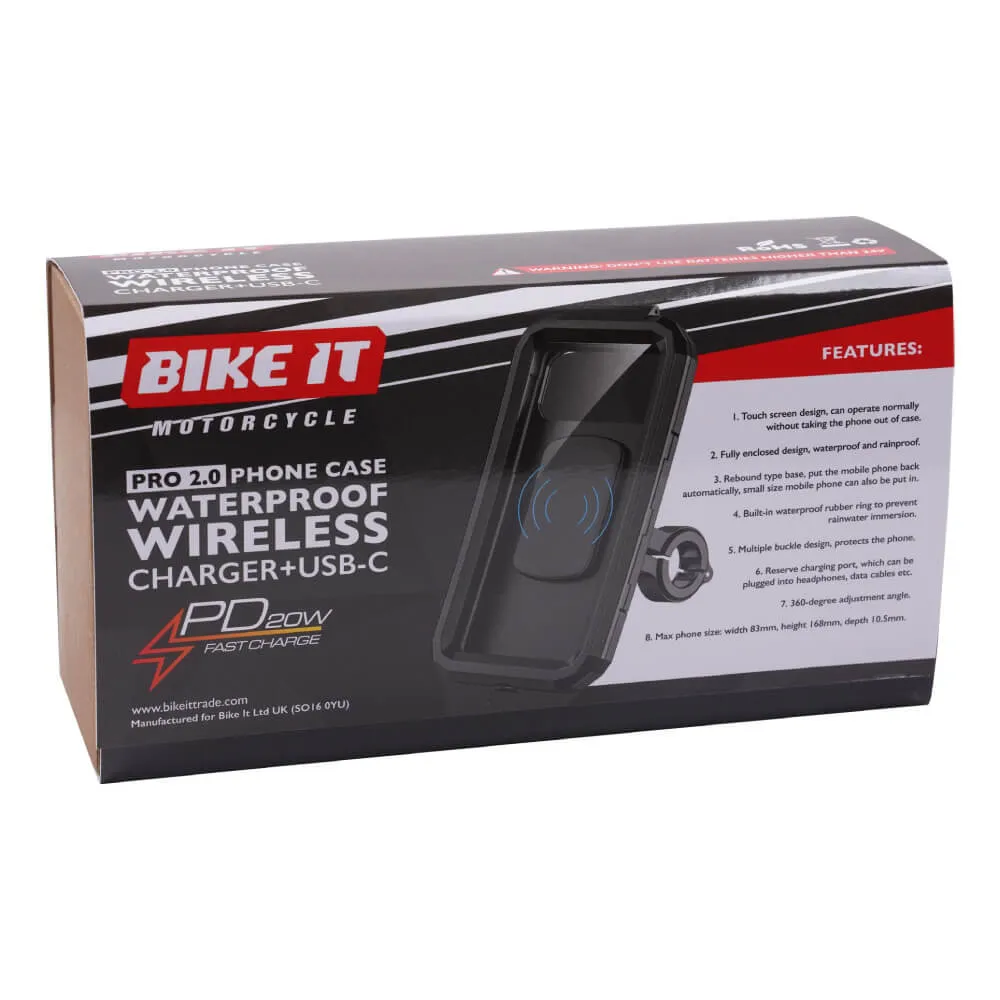 Bike It Pro 2.0 Phone Case - Waterproof Wireless Charger   USB-C