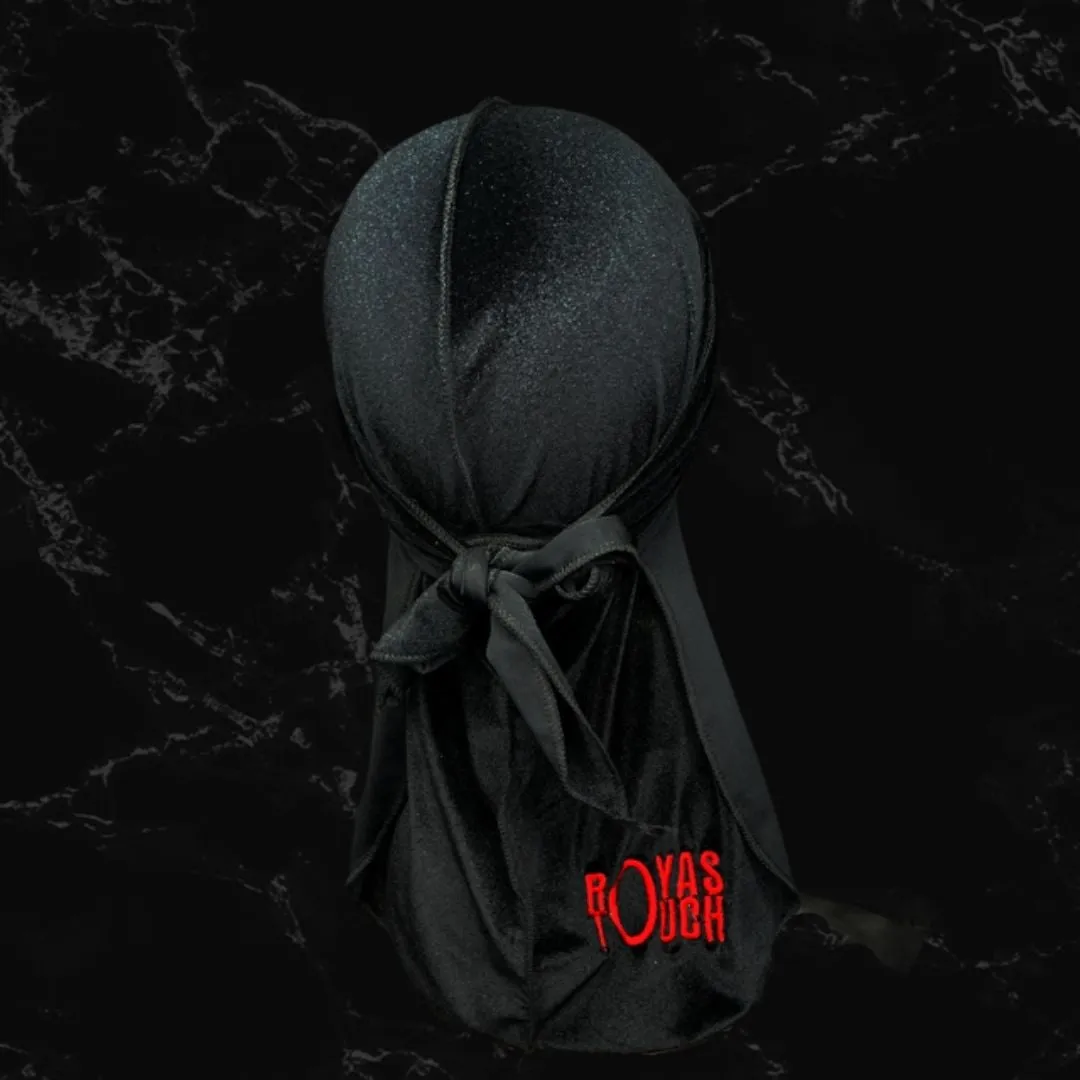 BLACK & RED  "Bulls Eye" Durag