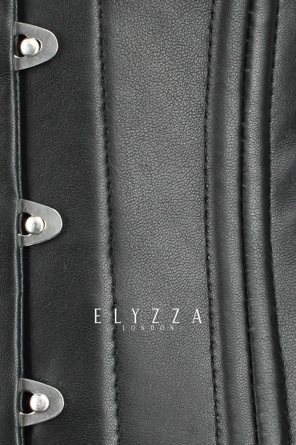 Black Faux Leather Waist Training Corset (ELC-102)