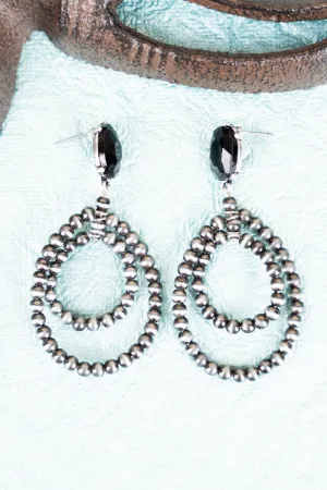 Black Morrow Creek Silver Pearl Earrings
