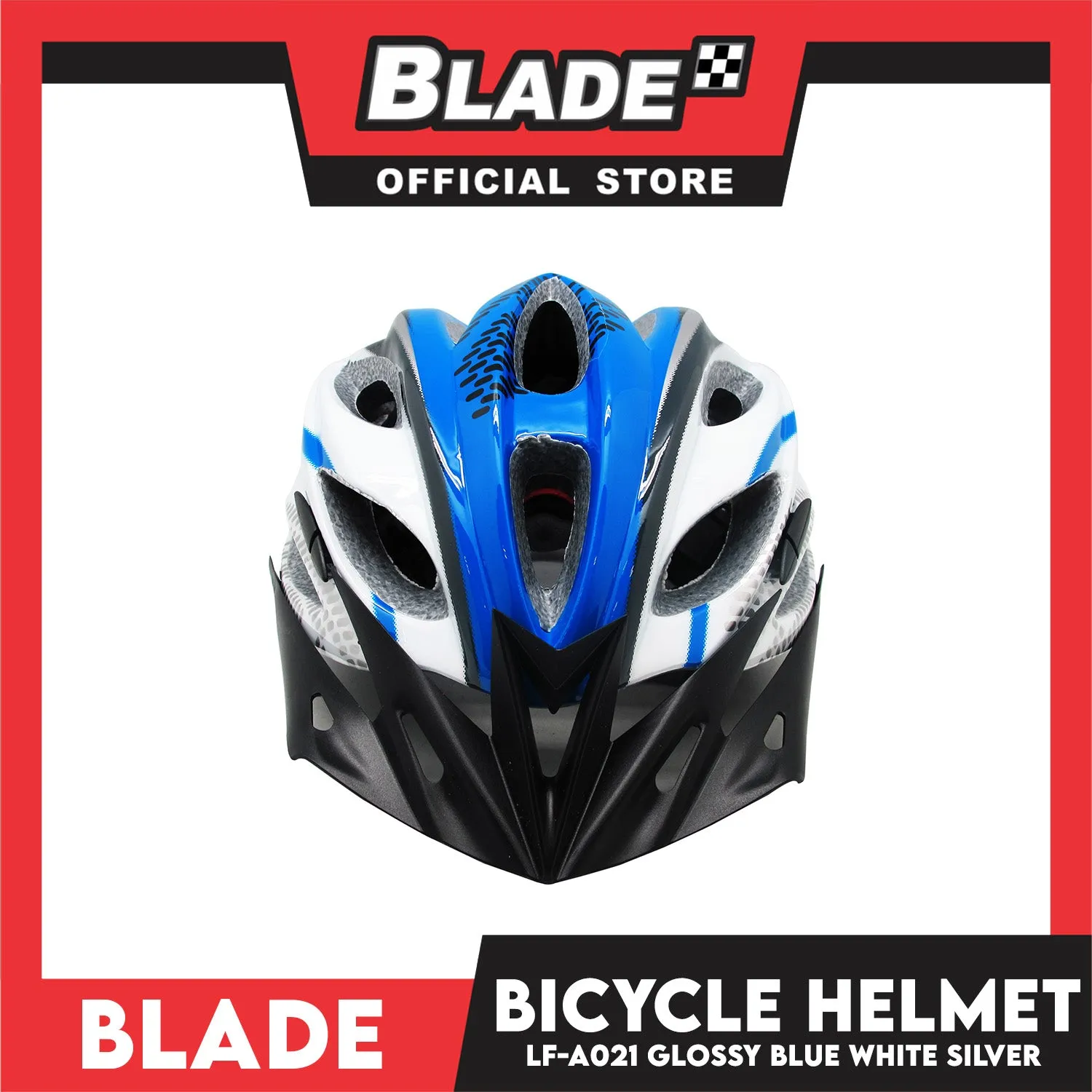 Blade Bicycle Helmet LF-A021 (Glossy Blue White Silver)