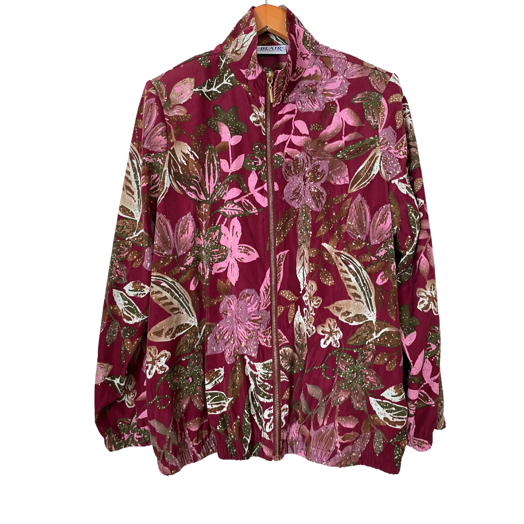 Blair 80s Tracksuit Jacket with Flowers Pattern