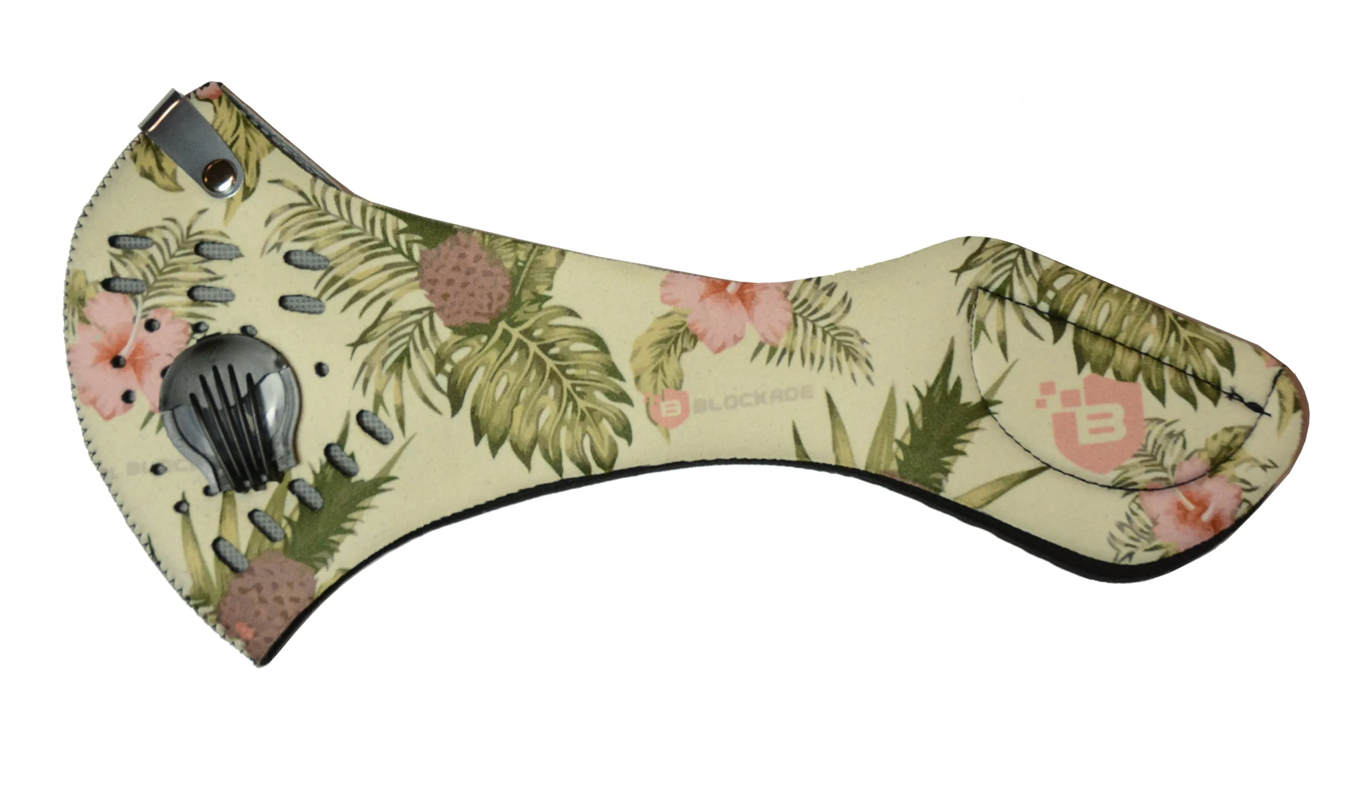 Blockade Face Masks Hawaiian Hibiscus Pineapple Neoprene Mask with Filter