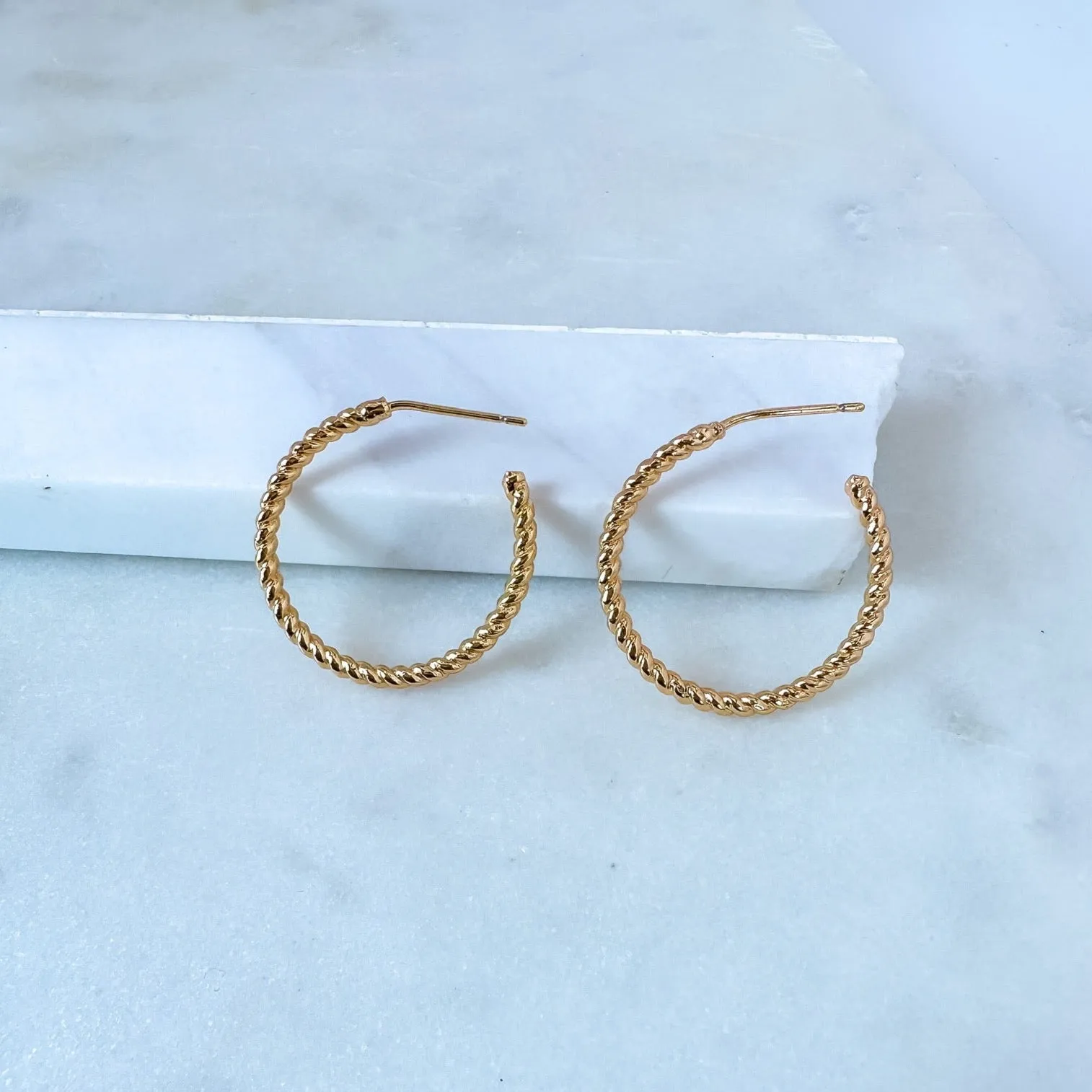 Brass Spiraled Rope Hoops