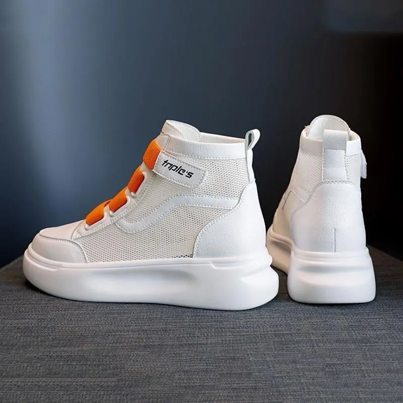 Breathable Thick-soled Inner High-top Women's Shoes Korean Style All-match Running Sneakers for Students Fashion Casual Clearance Women's Shoes