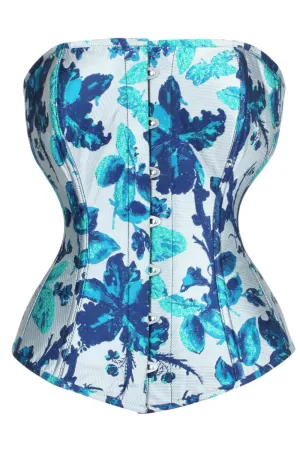 Brocade Overbust Steel Boned Corset (ELC-401)
