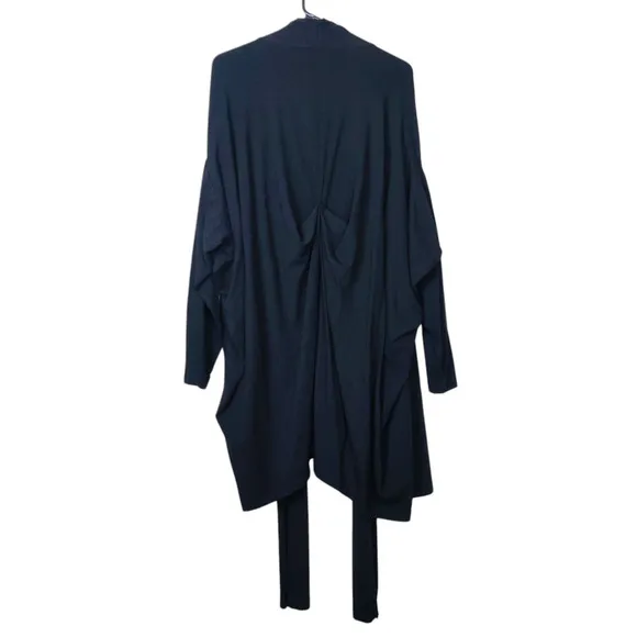 Bryn Walker Cavendish Draped Duster Cardigan Large Black Bamboo Organic Cotton