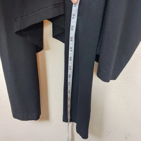 Bryn Walker Cavendish Draped Duster Cardigan Large Black Bamboo Organic Cotton