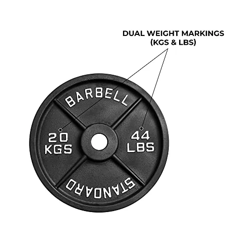 BullrocK Olympic Cast Iron Weight Plates 2-inch Disc for Powerlifting, Home Gym & Commercial Competition Plate of 1.25Kg 2.5Kg 5Kg 10Kg15Kg 20Kg (2.5kg Set (1.25 x 2))