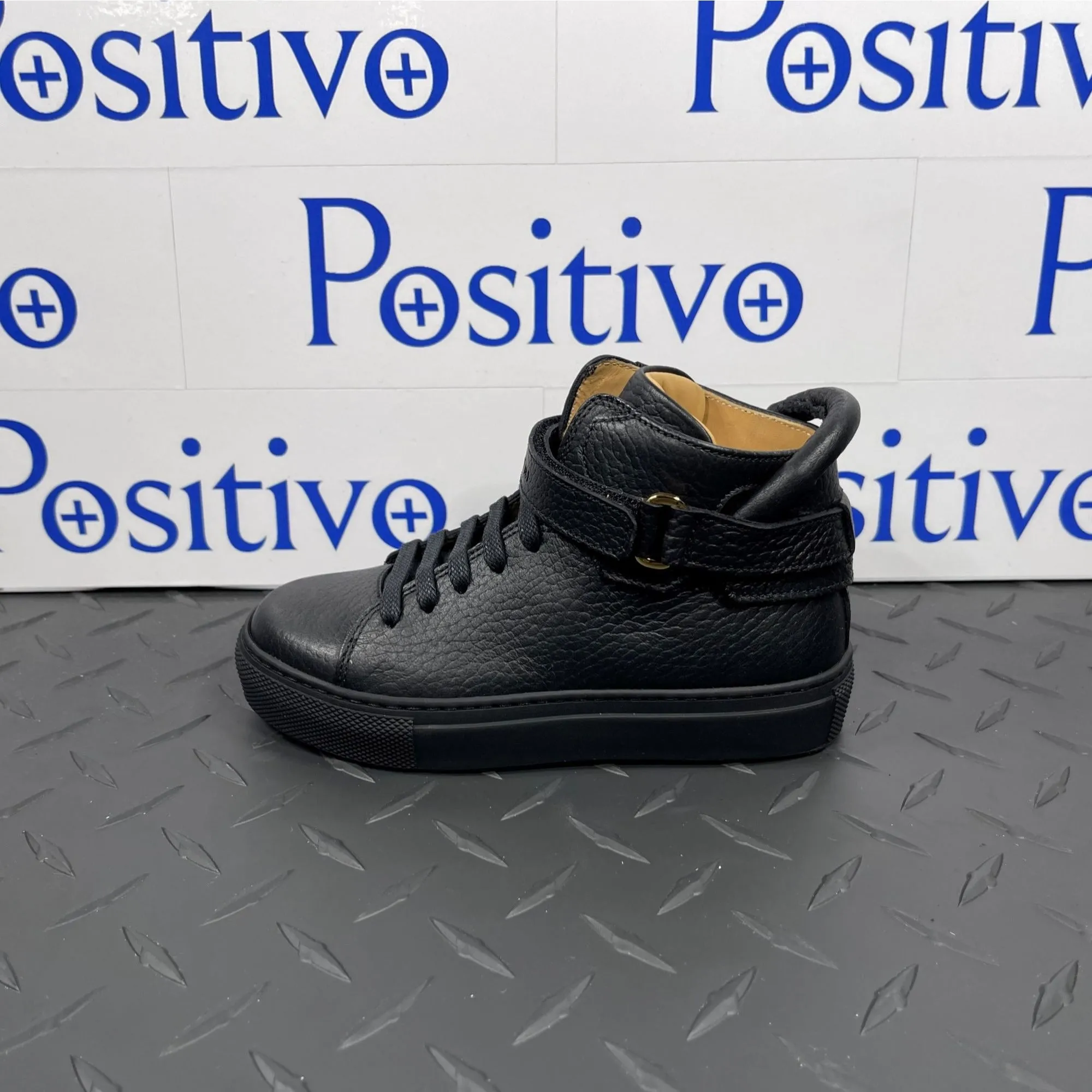 Buscemi 100MM Toddler Alce Black Leather Sneakers
