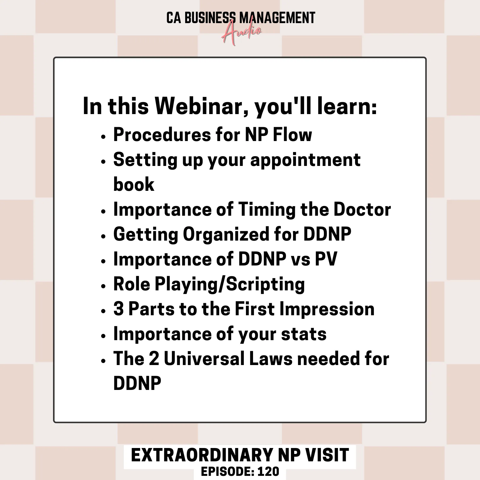 CA TELE-TRAINING: Extraordinary NP Visit