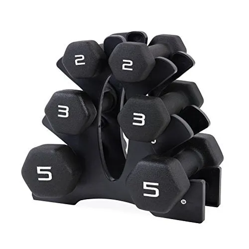 Cap Barbell Neoprene Dumbbell Set with Rack, 20 lb/Medium