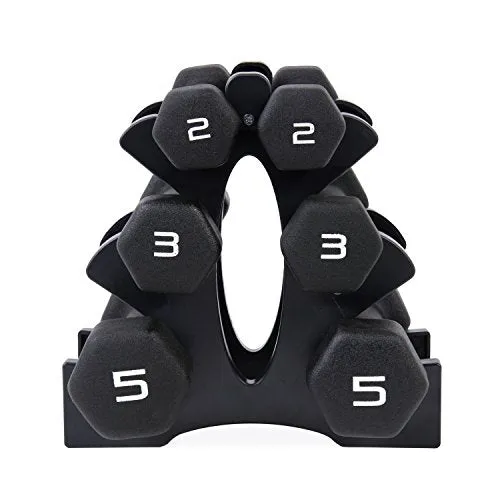 Cap Barbell Neoprene Dumbbell Set with Rack, 20 lb/Medium