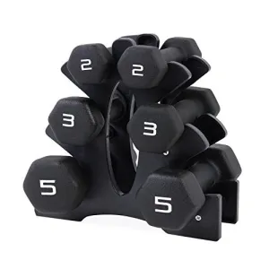 Cap Barbell Neoprene Dumbbell Set with Rack, 20 lb/Medium