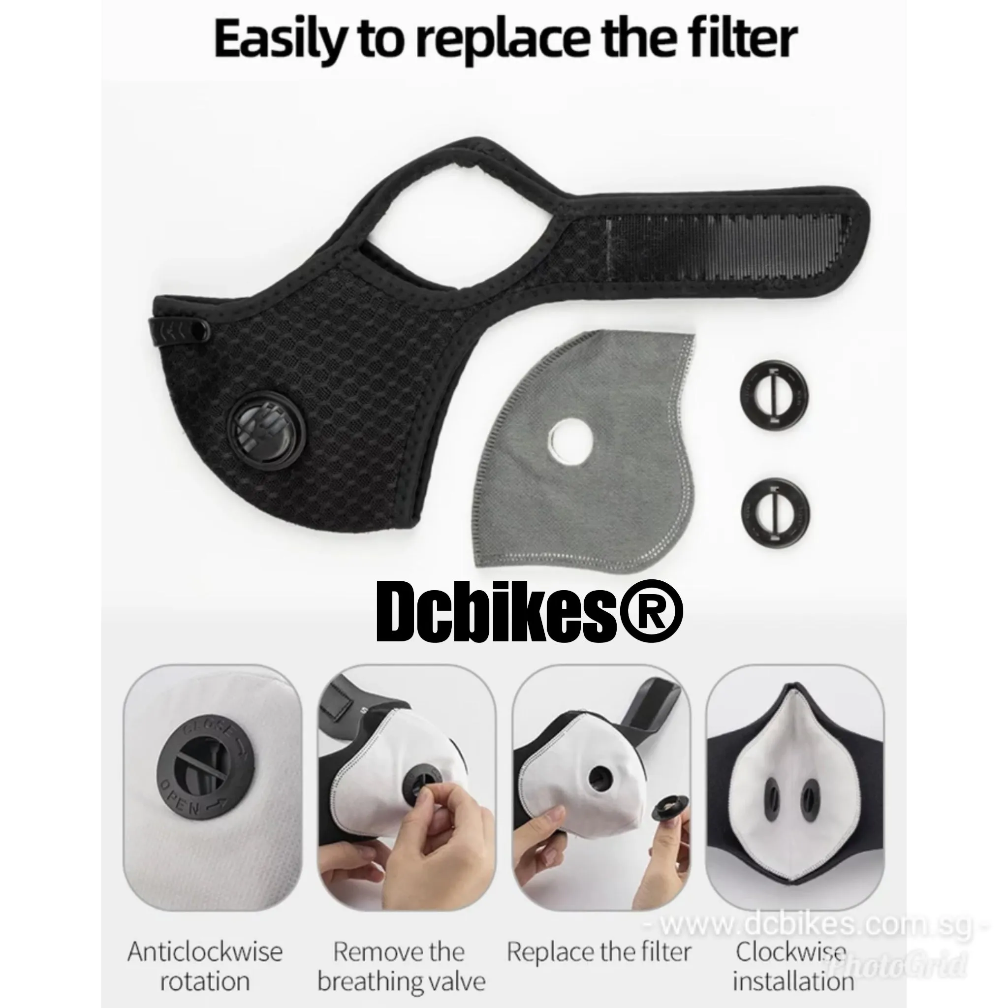 Carbon Filter Double Valve Dustproof Honeycomb Sports Mask