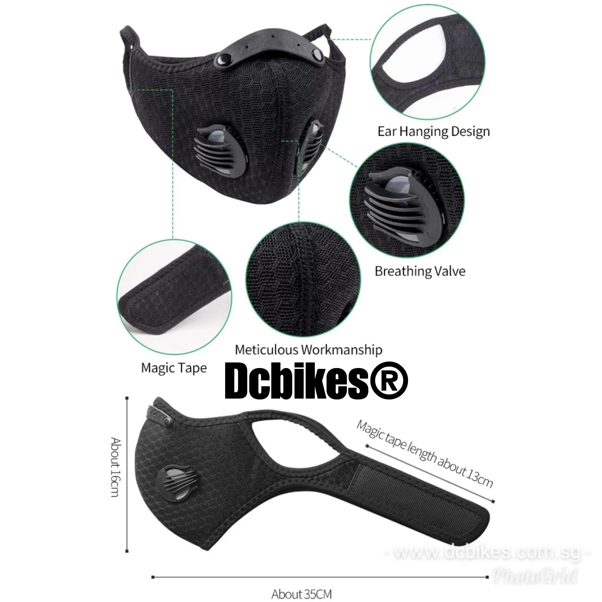 Carbon Filter Double Valve Dustproof Honeycomb Sports Mask