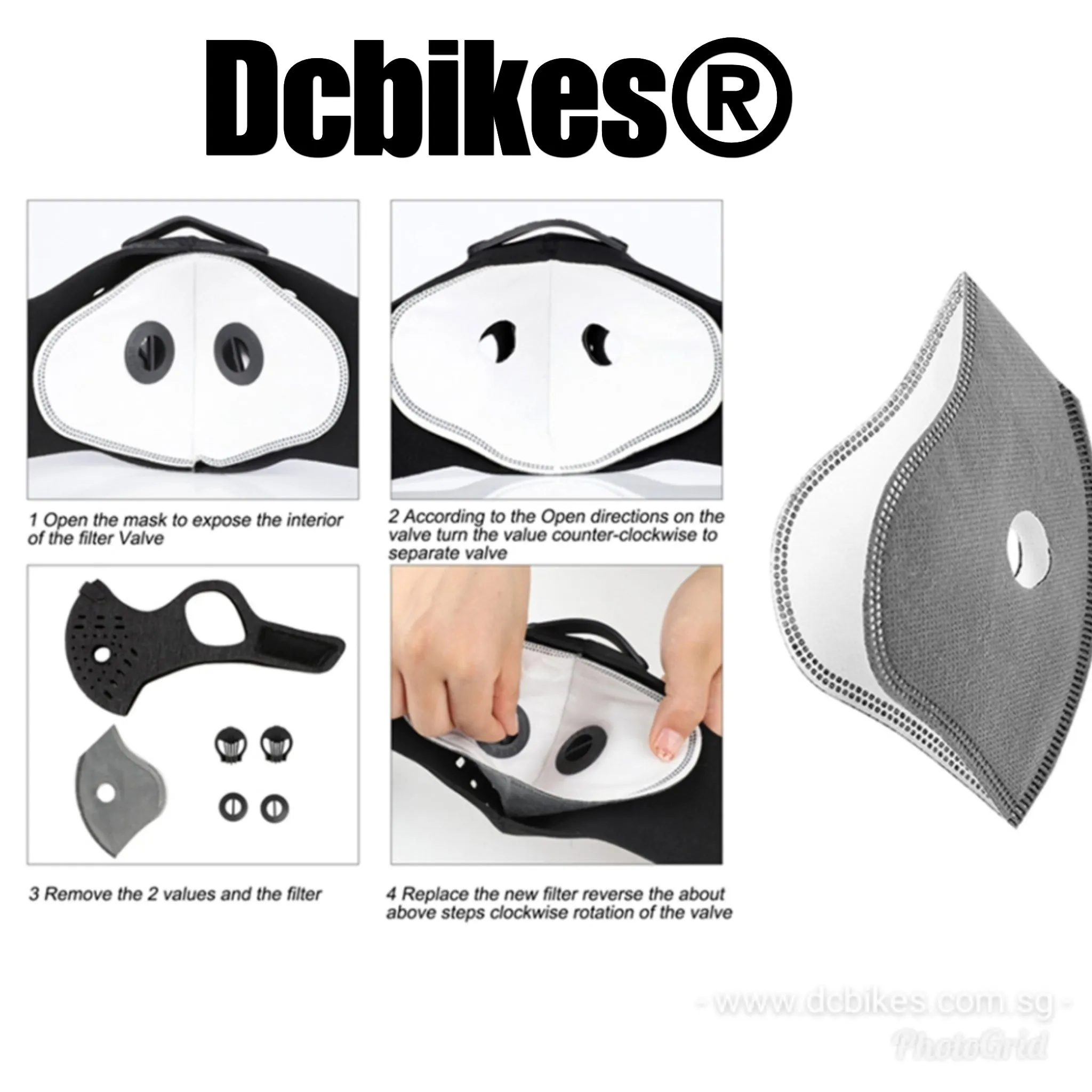 Carbon Filter Double Valve Dustproof Honeycomb Sports Mask
