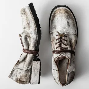 Catwalk design retro men's and women's leather shoes