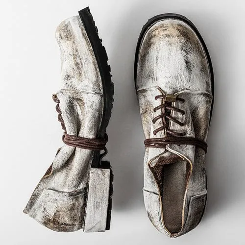 Catwalk design retro men's and women's leather shoes
