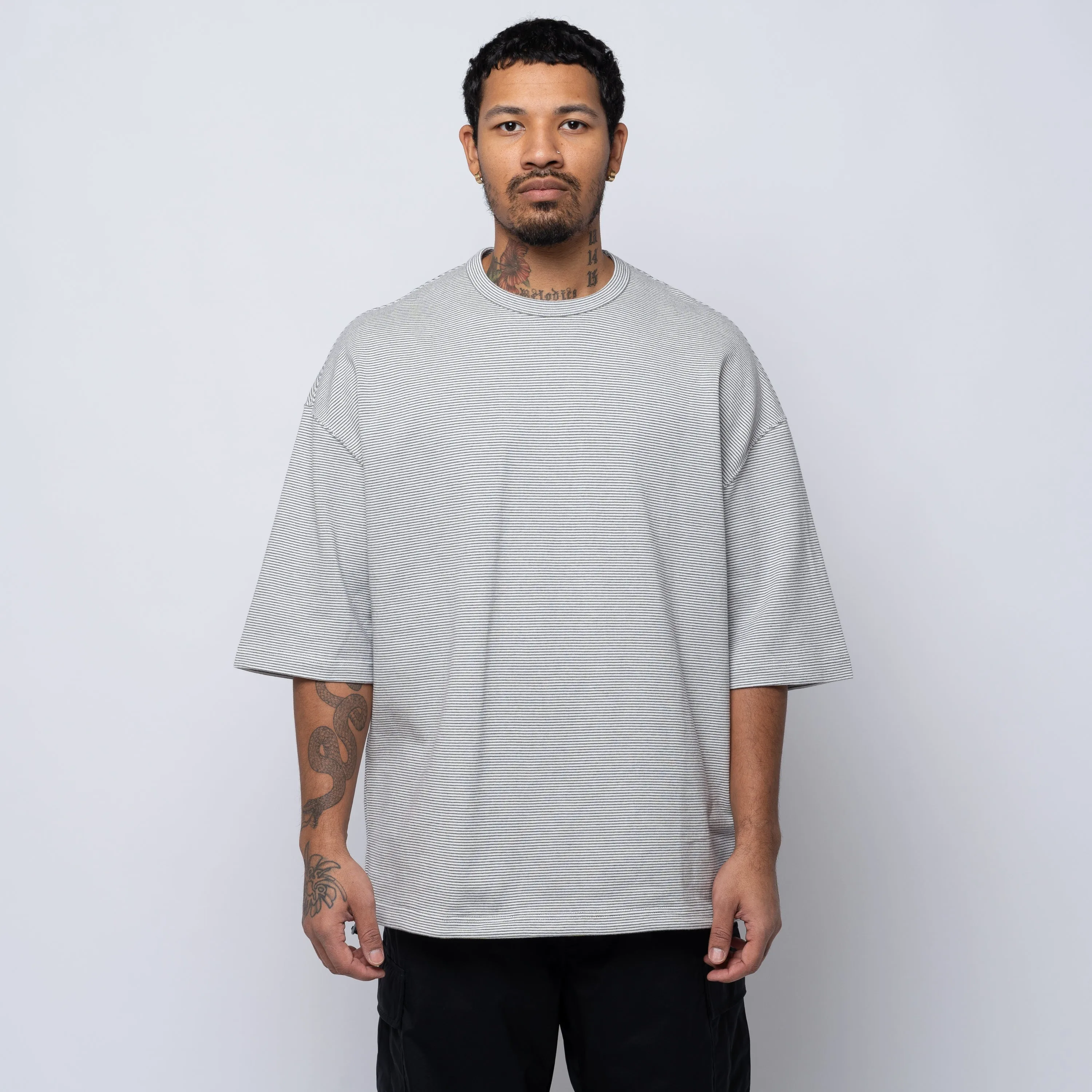 CdGH Knitted Stripe Tee White HO-T003-051