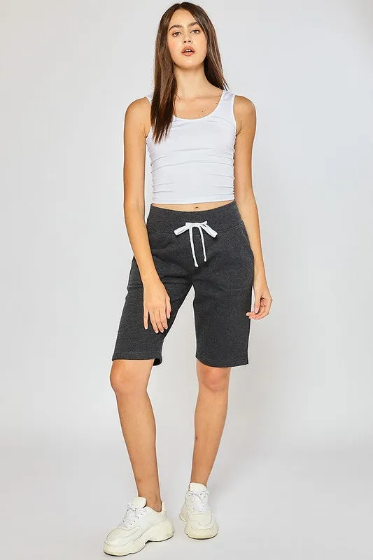 Charcoal Fleece Bermuda Shorts - made from fleece material to provide warmth