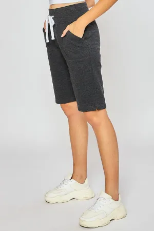 Charcoal Fleece Bermuda Shorts - made from fleece material to provide warmth