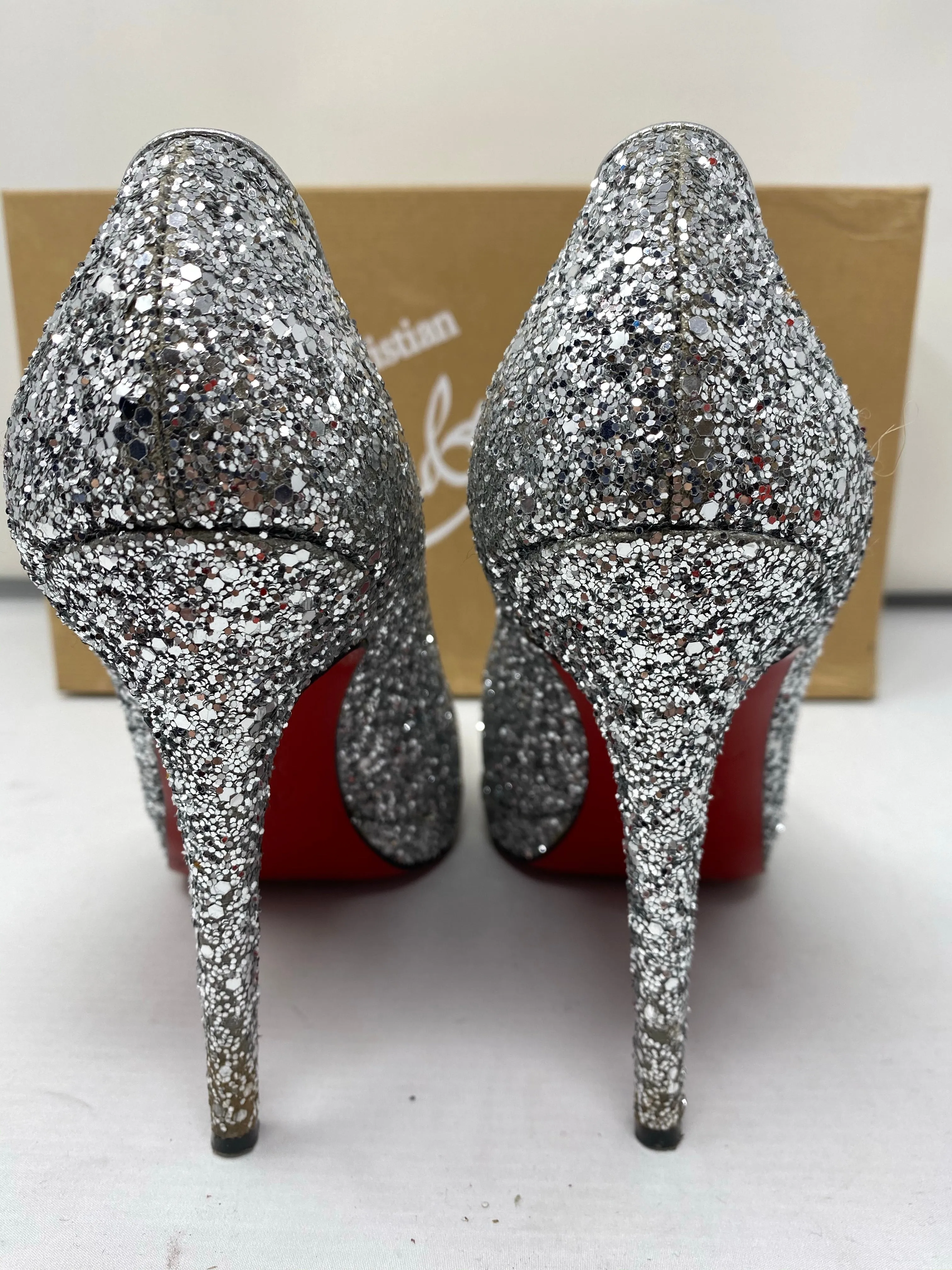Christian Louboutin Simple Pump 120 Silver Glitter