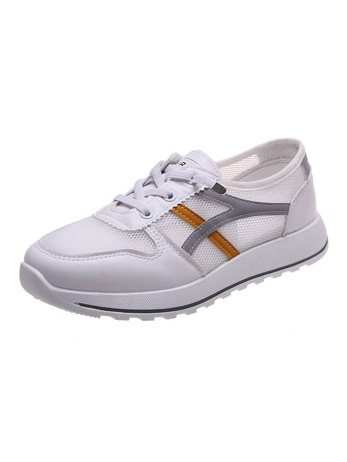 Color Block Sports All Season Non-Slip Sports & Outdoor Flat Heel PU Tennis Shoes EVA Sneakers