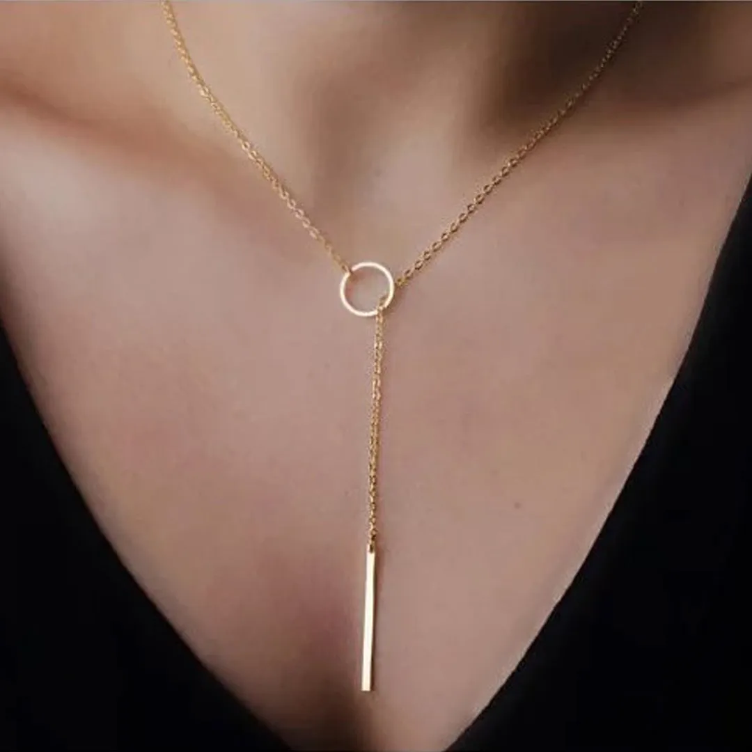 Combo Of 2 Heartbeat Line and Circle Y Shaped Pendant