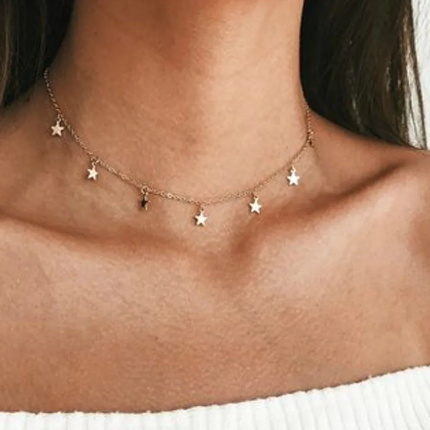 Combo Of 2 Moon Dropping Stars Pendant