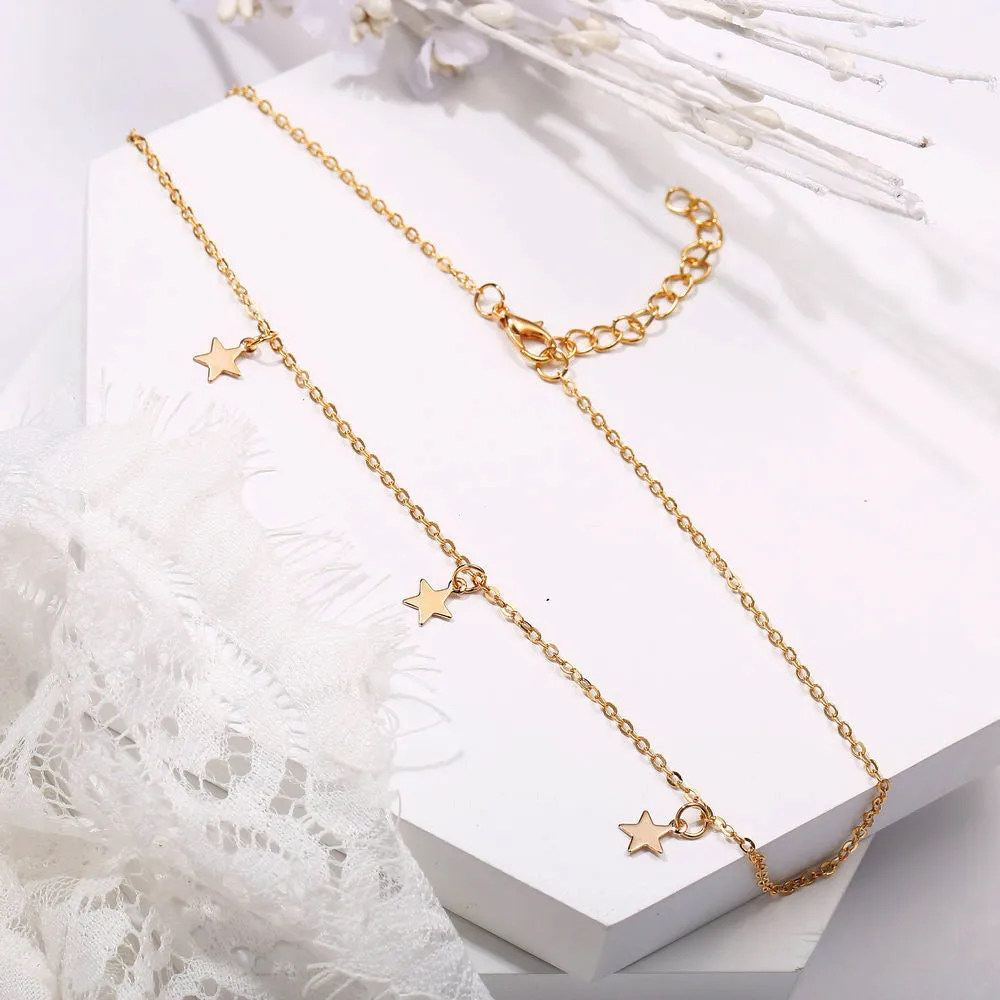 Combo Of 2 Moon Dropping Stars Pendant