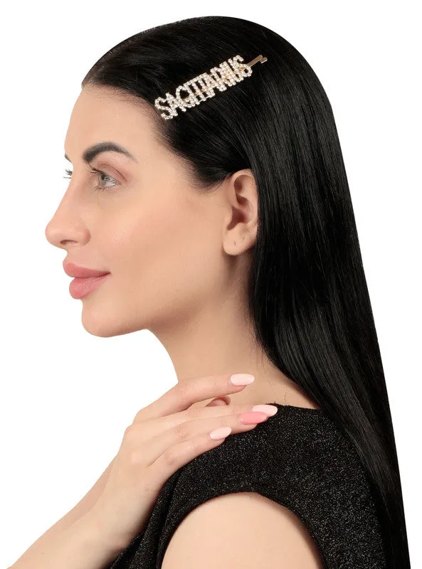 Combo Of 2 Sagittarius Golden Silver Hairclip
