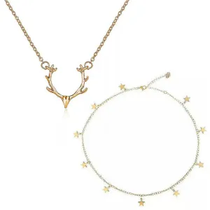 Combo Of 2 Stars and Reindeer Animal Horn Pendant