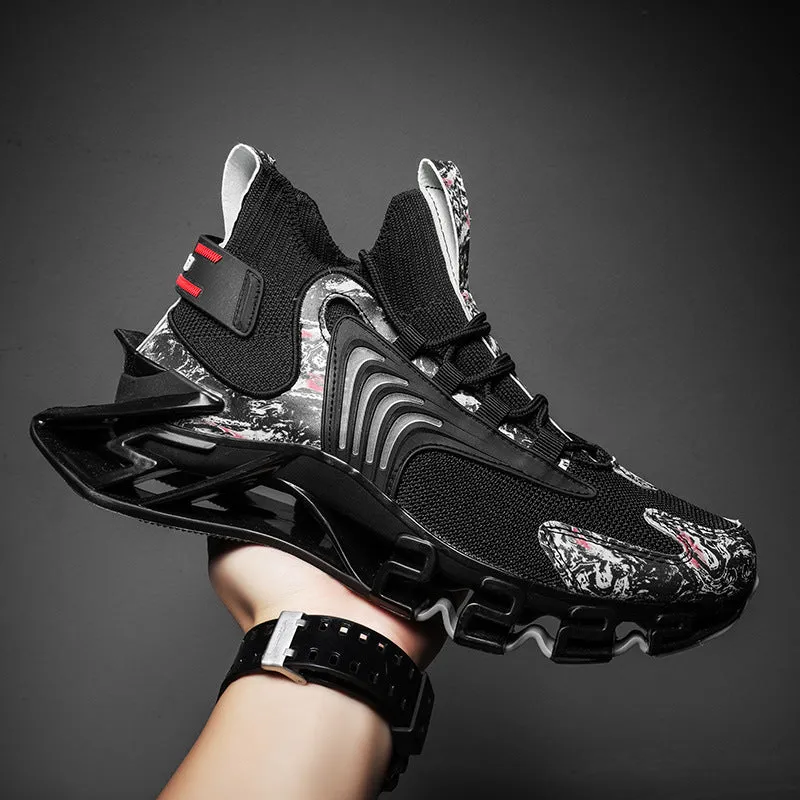 Cool Men Running Sneakers Mesh Breathable Sports Shoes Fashion Anti-Skid Walking Footwear Shoes