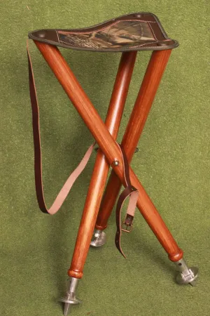 Cordura Tripod Camp Stool With Leather Trim