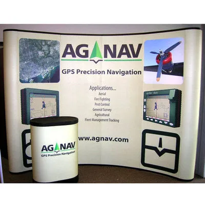Curved 10 ft Pop Up Trade Show Display With Graphic Package