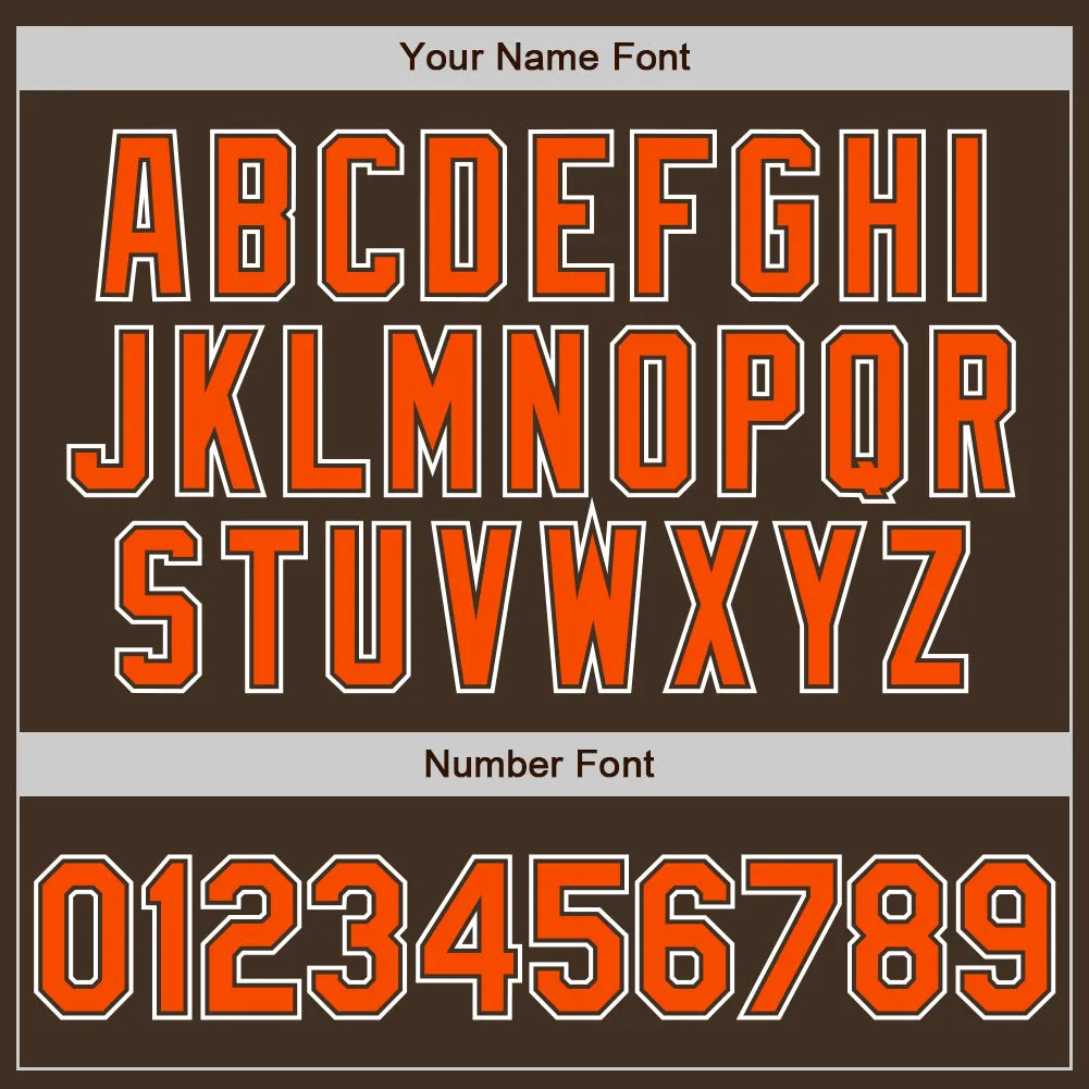 Custom Brown Orange-White Authentic Gradient Fashion Baseball Jersey