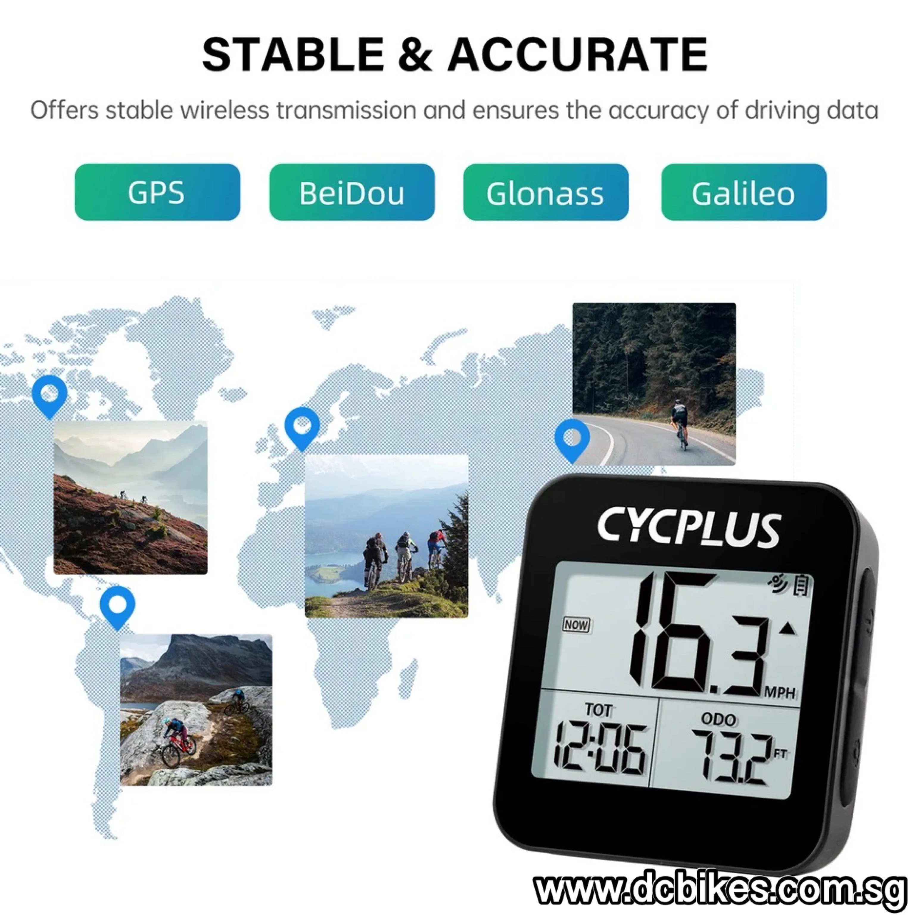 Cycplus Wireless GPS Bicycle Computer Stopwatch Cycling Odometer Speedometer 