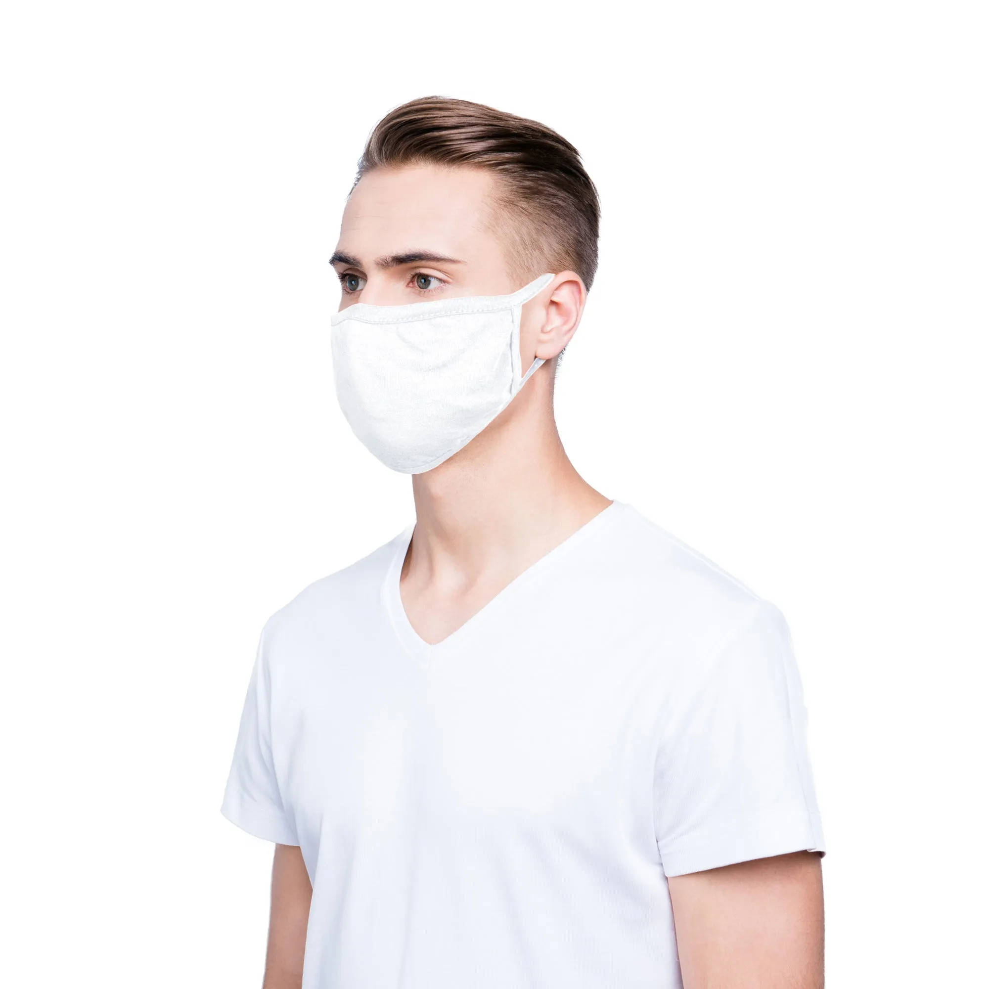 DALIX 5 Pack Premium Cotton Mask Reuseable Washable Made in USA (Black, White)