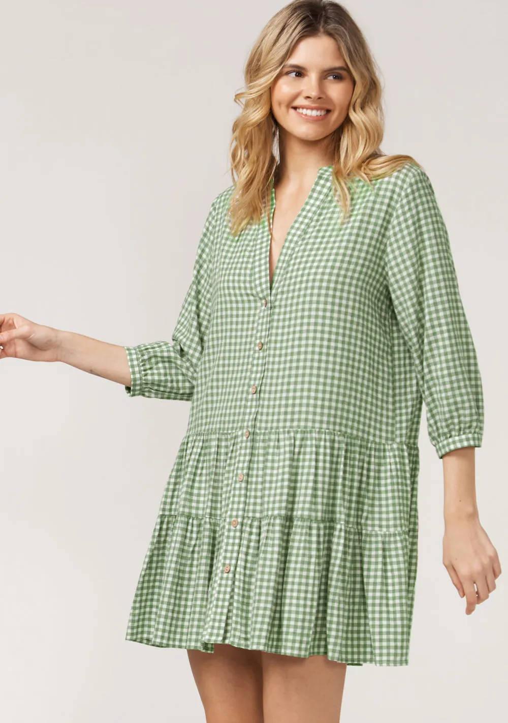 Dazie Babydoll Mini Dress - Green