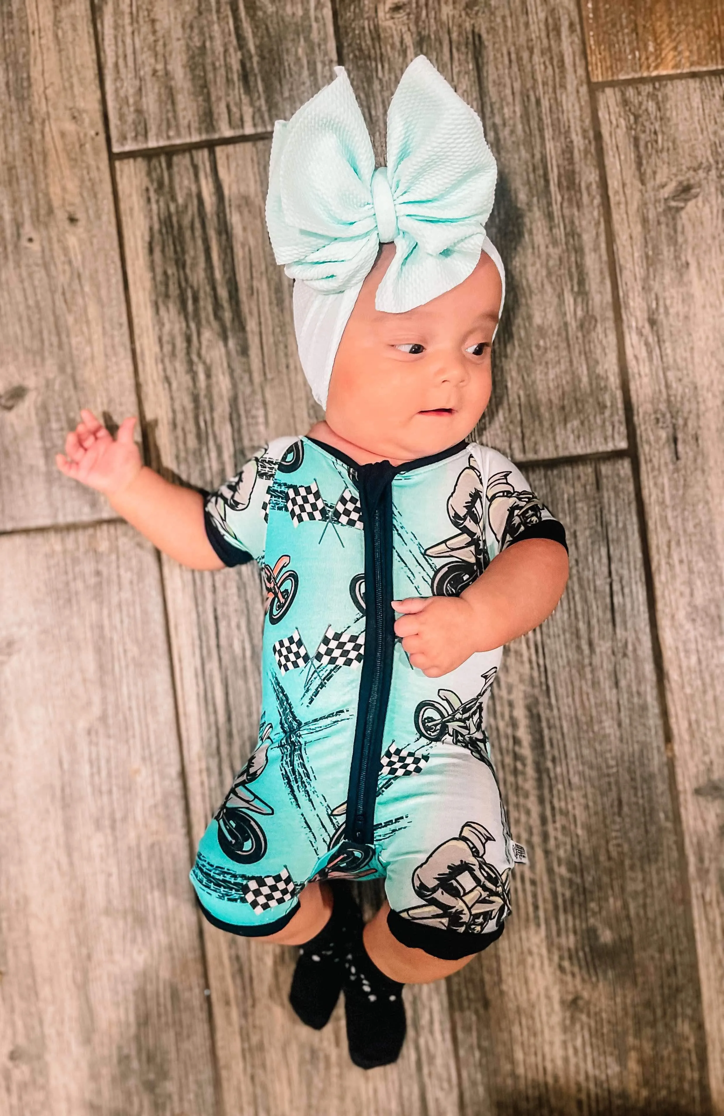 Dirt bike Bamboo Shortie Romper