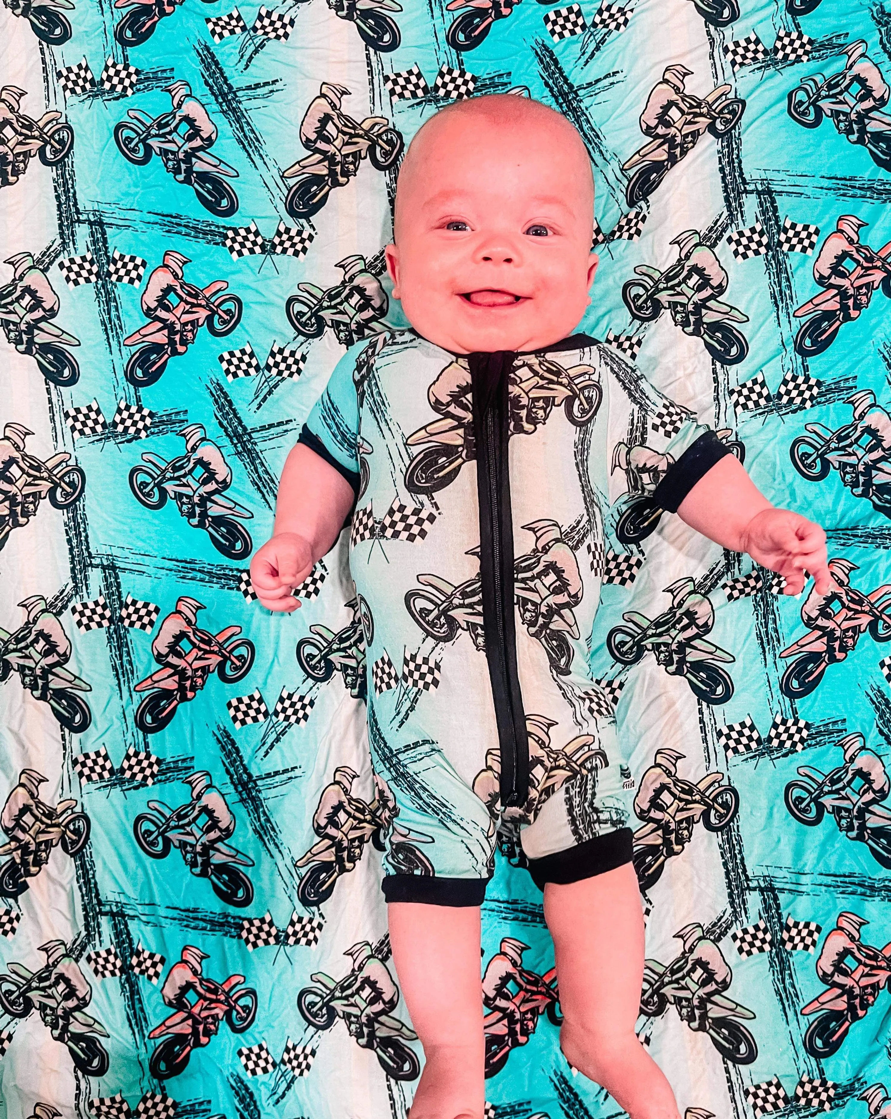 Dirt bike Bamboo Shortie Romper
