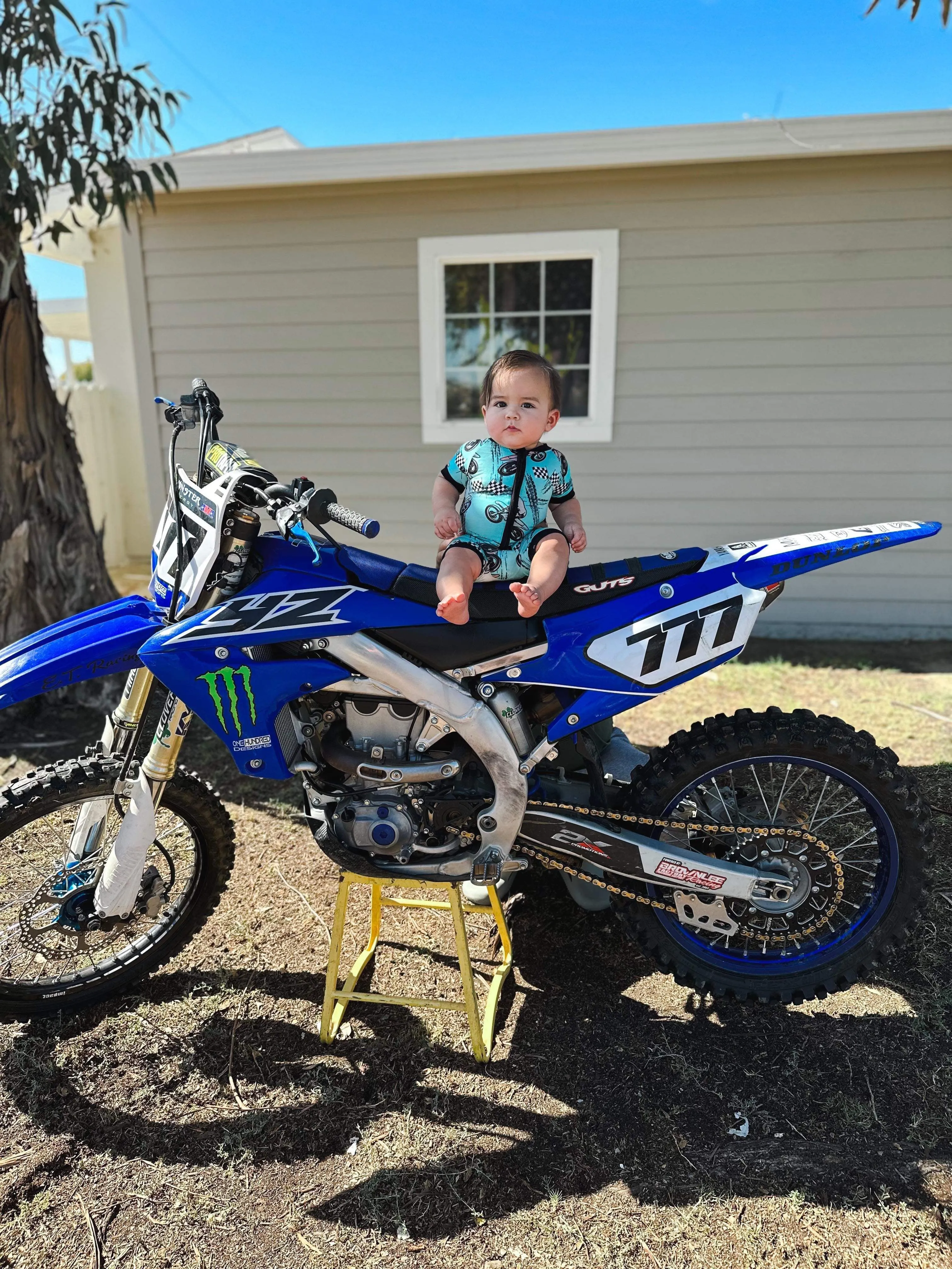 Dirt bike Bamboo Shortie Romper