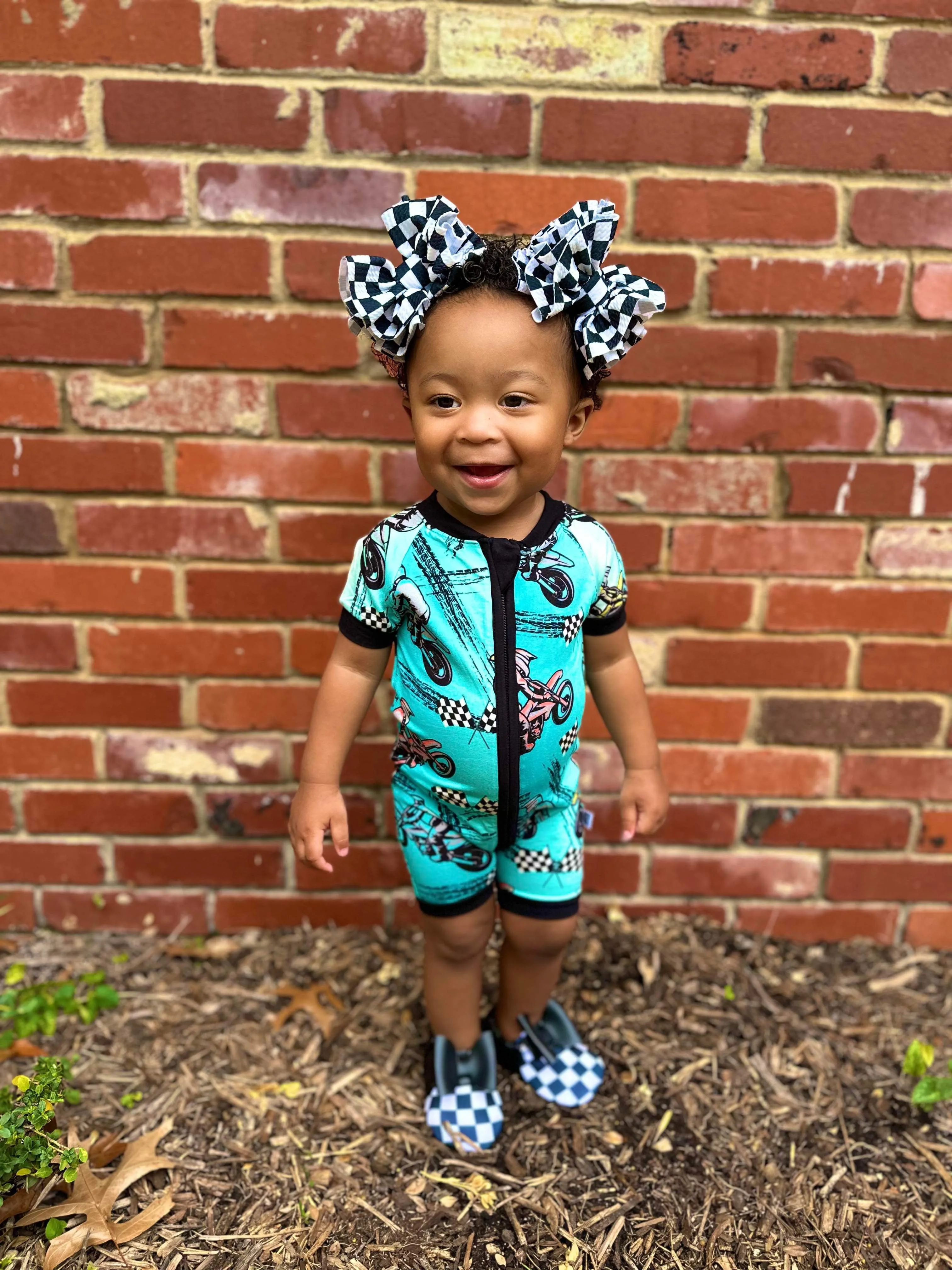 Dirt bike Bamboo Shortie Romper