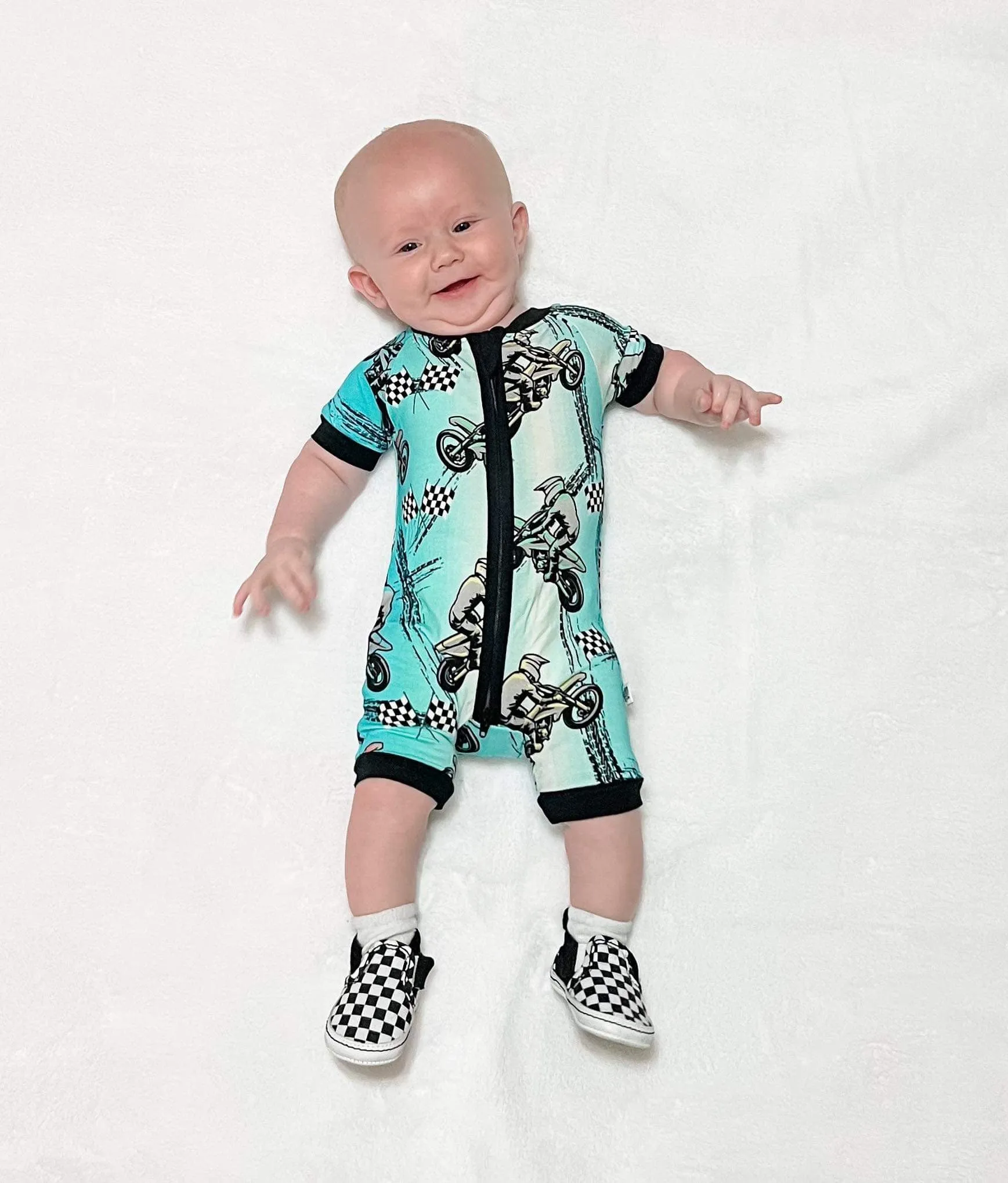 Dirt bike Bamboo Shortie Romper