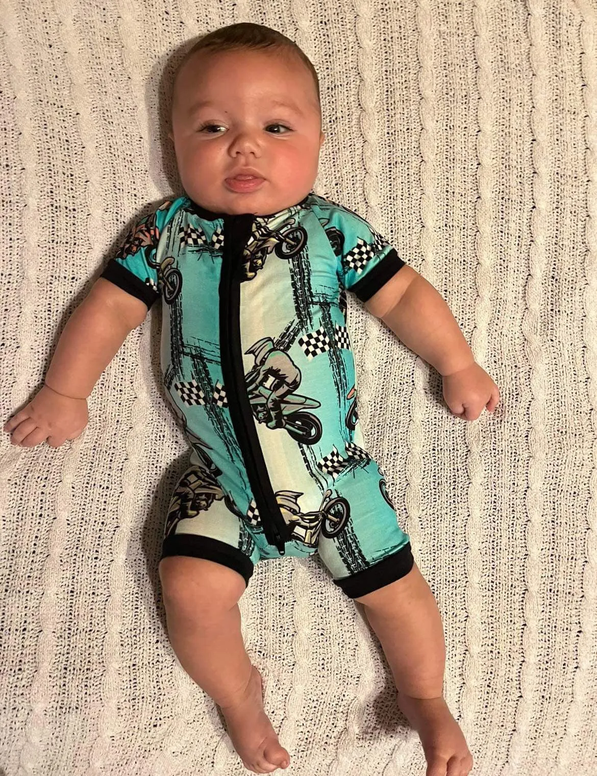 Dirt bike Bamboo Shortie Romper