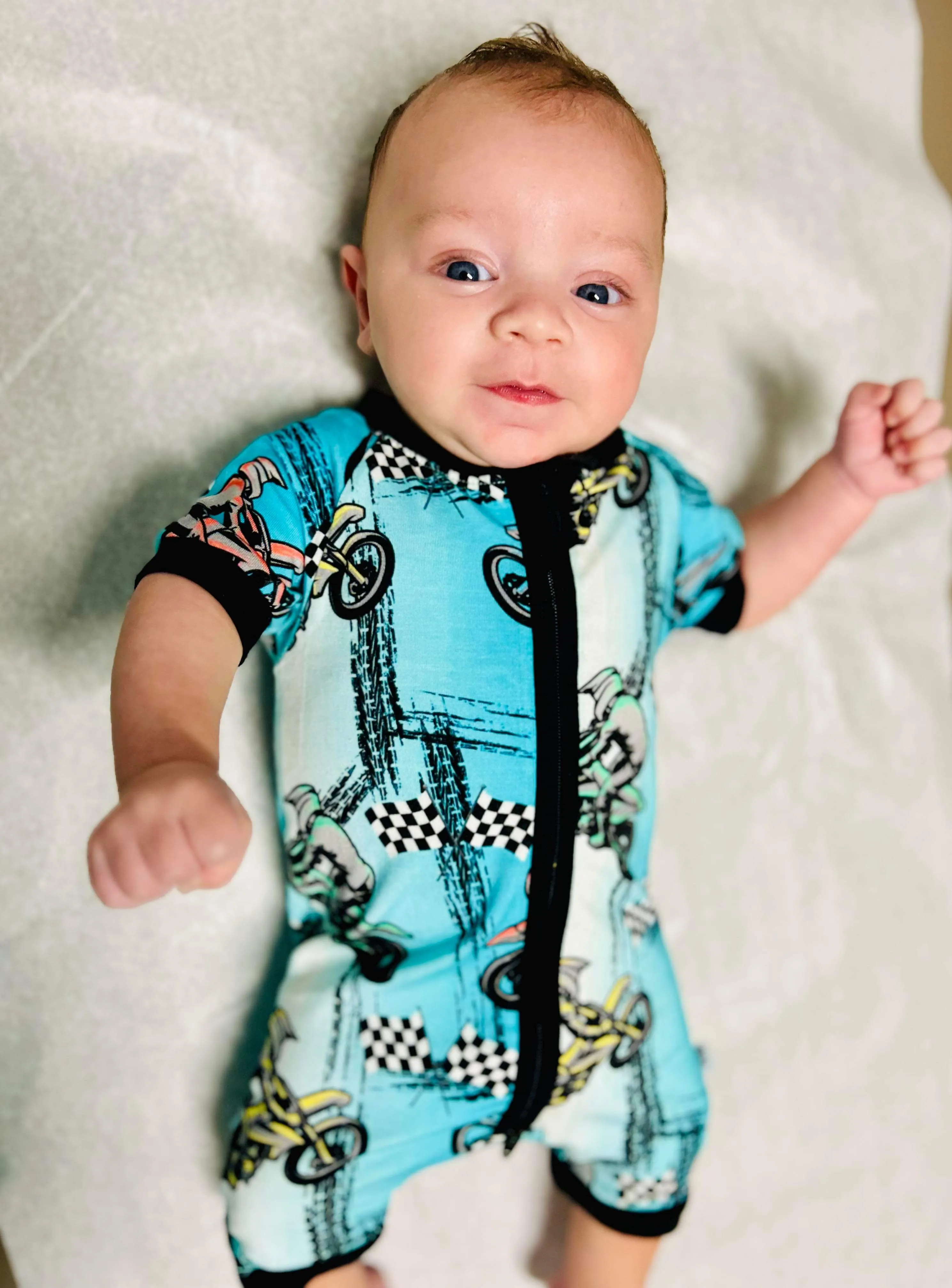 Dirt bike Bamboo Shortie Romper