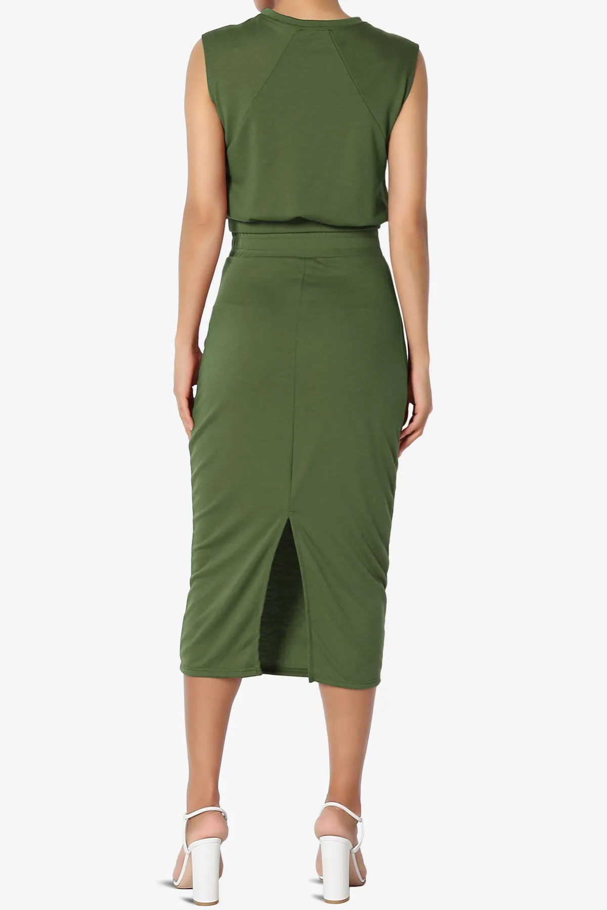 Discreet Crop Tank Top & Midi Skirt SET PLUS