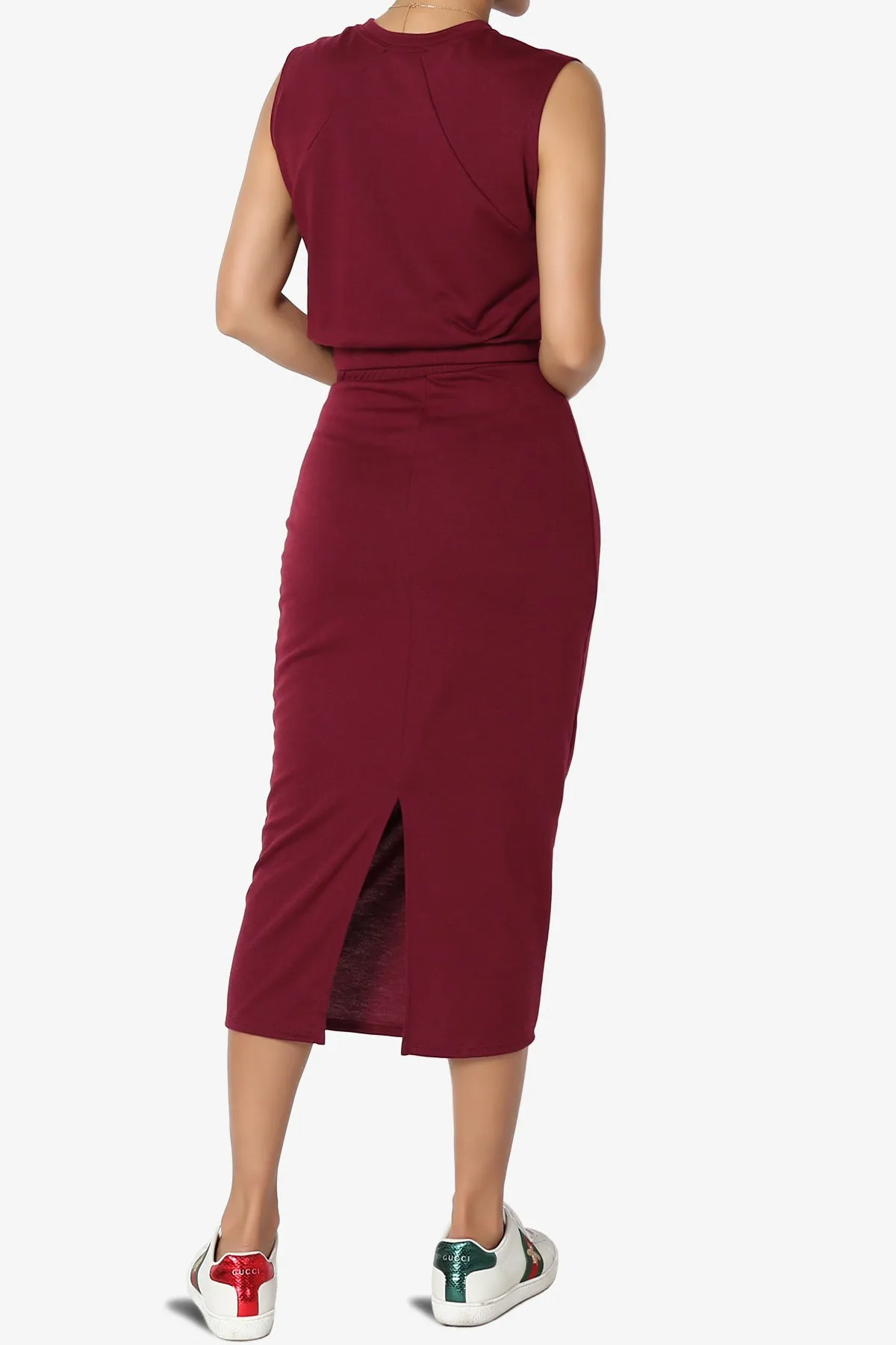 Discreet Crop Tank Top & Midi Skirt SET PLUS